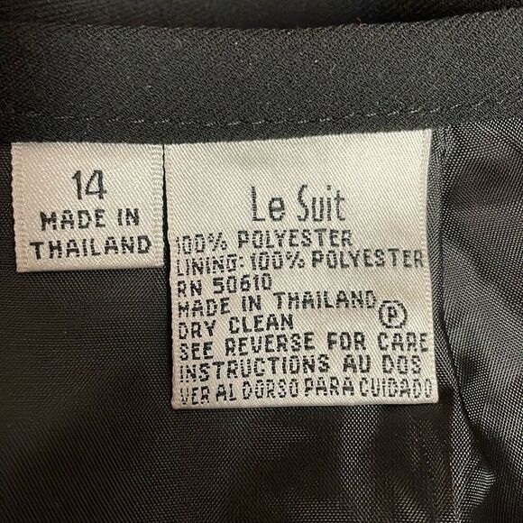 LE SUIT Women Slippery Polyester Pencil Skirt Pleated Bottom Black Size 14 - Picture 7 of 8